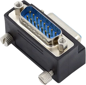 cablecc 15pin DB Connector DSUB RS232 D-subminiature Male Nut to Female Screw Up 90 Degree Angled Extension Adapter cablecc 15pin DB Connector DSUB RS232 D-subminiature Male Nut to Female Screw Up 90 Degree Angled Extension Adapter