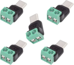 chenyang 5 Pack USB C 2Pin Plug Solderless 5V3A Charging Connector for Power Bank/Phone/Radiators/Laptop chenyang 5 Pack USB C 2Pin Plug Solderless 5V3A Charging Connector for Power Bank/Phone/Radiators/Laptop