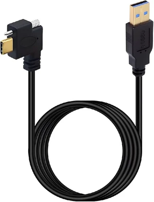 cablecc USB 3.1 Type-C Single Locking Screw Left Right Angled to USB3.0 Type-A Male to Male Data Power Cable for Camera 5M cablecc USB 3.1 Type-C Single Locking Screw Left Right Angled to USB3.0 Type-A Male to Male Data Power Cable for Camera 5M