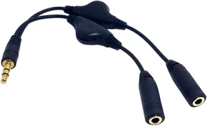 Cablecc 3.5mm Stereo Male to Double 3.5mm Female Audio Headphone Y Splitter Cable with Volume Control Switch Cablecc 3.5mm Stereo Male to Double 3.5mm Female Audio Headphone Y Splitter Cable with Volume Control Switch