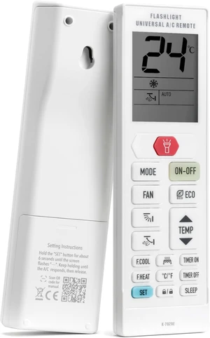 Flashlight Universal A/C Remote Air Conditioner Controller with °F/°C Modes Flashlight Universal A/C Remote Air Conditioner Controller with °F/°C Modes