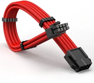 GPU 8Pin (6+2) Extension Cable 30cm Male to Female, 18AWG Tinned Copper, Color Nylon Braided, ATX PSU Power Cord for Graphics Cards (Red) GPU 8Pin (6+2) Extension Cable 30cm Male to Female, 18AWG Tinned Copper, Color Nylon Braided, ATX PSU Power Cord for Graphics Cards (Red)