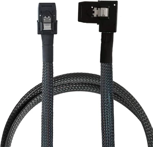 Mini SAS 8087 Straight to SAS SFF-8087 Left-Angle Cable 12G High-Speed Internal Server Interconnect (1M) Mini SAS 8087 Straight to SAS SFF-8087 Left-Angle Cable 12G High-Speed Internal Server Interconnect (1M)