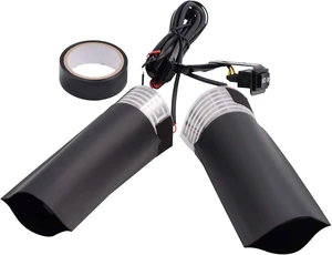 Heated Motorcycle Handlebar Grips 12V Adjustable Temperature Fast Heating PET Metal Film Hand Warmers for All 12V Motorbikes, Waterproof Switch, Easy Installation Heated Motorcycle Handlebar Grips 12V Adjustable Temperature Fast Heating PET Metal Film Hand Warmers for All 12V Motorbikes, Waterproof Switch, Easy Installation