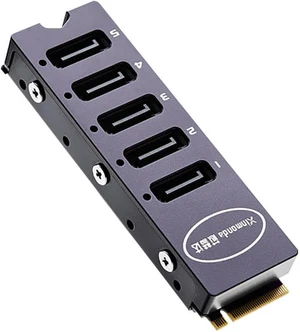 M.2 NVMe M Key to 5-Port SATA3.0 Adapter Card 6Gbps PCIe to Serial Expansion Card with 5pcs SATA Cable M.2 NVMe M Key to 5-Port SATA3.0 Adapter Card 6Gbps PCIe to Serial Expansion Card with 5pcs SATA Cable
