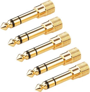 6.5mm to 3.5mm Audio Connector 1/4 to 1/8 Headphone Adapter for Microphone MIC Amplifier Adapter Gold-Plated (5Pcs 6.5 Male to 3.5 Female) 6.5mm to 3.5mm Audio Connector 1/4 to 1/8 Headphone Adapter for Microphone MIC Amplifier Adapter Gold-Plated (5Pcs 6.5 Male to 3.5 Female)