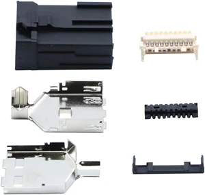 E Type 19Pin Male Solder Connector Compatible with HDMI 6-Pack High-Performance Car, PC, Industrial, and Communication Equipment Connector Black ABS Molded Structure E Type 19Pin Male Solder Connector Compatible with HDMI 6-Pack High-Performance Car, PC, Industrial, and Communication Equipment Connector Black ABS Molded Structure