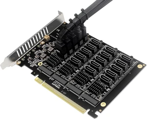PH44+PH56 PCIE4.0 X16 to 20-Port SATA Adapter NVME M.2 RAID Array Expansion with JMB585 Chip PH44+PH56 PCIE4.0 X16 to 20-Port SATA Adapter NVME M.2 RAID Array Expansion with JMB585 Chip