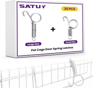 20Pcs Pet Cage Door Spring Latches, Small & Large Sizes 20Pcs Pet Cage Door Spring Latches, Small & Large Sizes