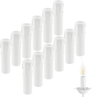 4 Inch Tall Drip Candle Socket Covers for Candelabra Base, 12Pcs 4 Inch Tall Drip Candle Socket Covers for Candelabra Base, 12Pcs