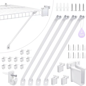 20Pcs 12 Inch Wire Shelf Brackets Kit, for Laundry Closet Shelves 20Pcs 12 Inch Wire Shelf Brackets Kit, for Laundry Closet Shelves