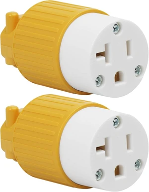 GELRHONR 2Pack ETL Listed 2-in-1 NEMA 5-15R/20R Female Connector, 125V 20A Extension Cord Replacement Ends, Straight Blade, 2-Pole 3-Wire Grounding (2 * 5-15/20R Connector) GELRHONR 2Pack ETL Listed 2-in-1 NEMA 5-15R/20R Female Connector, 125V 20A Extension Cord Replacement Ends, Straight Blade, 2-Pole 3-Wire Grounding (2 * 5-15/20R Connector)
