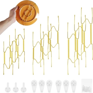 9 Pcs Plate Hangers for The Wall, 6/8/10 Inch Stainless Steel Gold 9 Pcs Plate Hangers for The Wall, 6/8/10 Inch Stainless Steel Gold