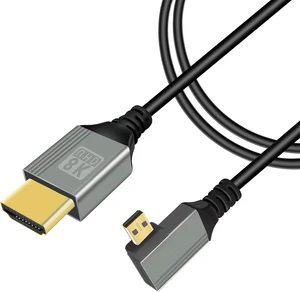 GELRHONR 90 Degree Micro HDTV to HDTV Cable, 48Gbps Ultra High Speed Support 8K@60Hz, 4K@120Hz,for GoPro, Digital Cameras (1M Right Angle Micro) GELRHONR 90 Degree Micro HDTV to HDTV Cable, 48Gbps Ultra High Speed Support 8K@60Hz, 4K@120Hz,for GoPro, Digital Cameras (1M Right Angle Micro)