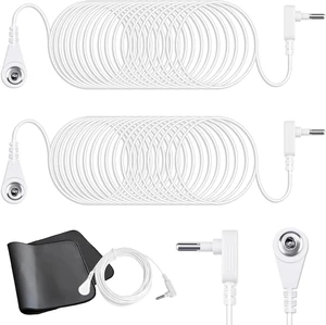 2 Pcs White Grounding Cords, 15Ft Grounding Wires Replacement Cable 2 Pcs White Grounding Cords, 15Ft Grounding Wires Replacement Cable