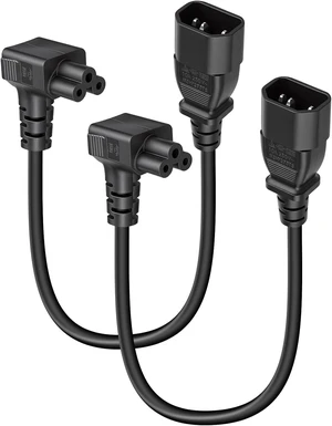 GELRHONR C14 to C5 Power Cord 90 Degree Down Angle IEC 320 Adapter Cable GELRHONR C14 to C5 Power Cord 90 Degree Down Angle IEC 320 Adapter Cable