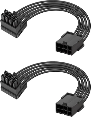 GELRHONR 18AWG PCIe 8 Pin 90 Down Degree Extension Cable, 15cm,2PCS GELRHONR 18AWG PCIe 8 Pin 90 Down Degree Extension Cable, 15cm,2PCS