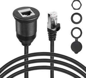 SinLoon RJ45 Panel Flush Mount Cable 3FT RJ45 Male to Female Car Flush Mount Cat6A Cable for Car Truck Boat Motorcycle Dashboard Computer etc SinLoon RJ45 Panel Flush Mount Cable 3FT RJ45 Male to Female Car Flush Mount Cat6A Cable for Car Truck Boat Motorcycle Dashboard Computer etc