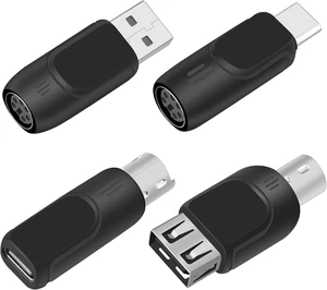 GELRHONR USB A/C to PS2 Adapter, PS/2 to USB and Type C Converter, Replacement Connector for PS-2 Mouse and Keyboard (4 Type) GELRHONR USB A/C to PS2 Adapter, PS/2 to USB and Type C Converter, Replacement Connector for PS-2 Mouse and Keyboard (4 Type)