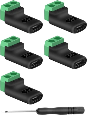 GELRHONR USB C Female to 2Pin Screw Terminal Adapter, 5V Type C to 2 Pin Solderless Converter Connector for DIY, USBC Repairment and Small Appliances, 5Pack (C Female to 2Pin) GELRHONR USB C Female to 2Pin Screw Terminal Adapter, 5V Type C to 2 Pin Solderless Converter Connector for DIY, USBC Repairment and Small Appliances, 5Pack (C Female to 2Pin)