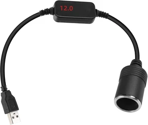 GELRHONR 5V USB A Male to 12V 8W Cigarette Lighter Socket Adapter Converter with Voltmeter Display, for Charger, GPS, Dash Cam, Socket Electronic Dog Power Supply (0.3M) GELRHONR 5V USB A Male to 12V 8W Cigarette Lighter Socket Adapter Converter with Voltmeter Display, for Charger, GPS, Dash Cam, Socket Electronic Dog Power Supply (0.3M)