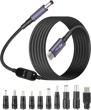 GELRHONR 140W USB C to DC PD Trigger Power Cable with 10 Connector Tips, USB C to DC 5.5x2.5mm Fast Charging Cable with 5V/9V/12V/15V/20V/28V Voltage for Laptops, Tablets and Portable Power Bank GELRHONR 140W USB C to DC PD Trigger Power Cable with 10 Connector Tips, USB C to DC 5.5x2.5mm Fast Charging Cable with 5V/9V/12V/15V/20V/28V Voltage for Laptops, Tablets and Portable Power Bank