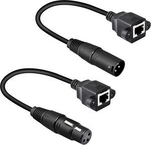 GELRHONR 1 Pair XLR 3pin to RJ45 Female Adapter Cable,XLR Male to RJ45 Network Connector Extension Cable Use Cat5 Ethernet for DMX-CON Controller Series-1.1Ft GELRHONR 1 Pair XLR 3pin to RJ45 Female Adapter Cable,XLR Male to RJ45 Network Connector Extension Cable Use Cat5 Ethernet for DMX-CON Controller Series-1.1Ft