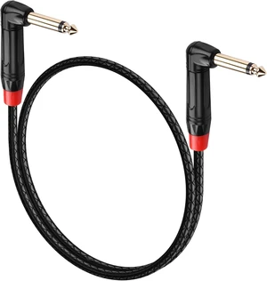 SinLoon 1/4 Inch 6.35mm TS Guitar Cable 90 Degree 0.5M/1.6Ft SinLoon 1/4 Inch 6.35mm TS Guitar Cable 90 Degree 0.5M/1.6Ft