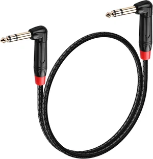 SinLoon 1/4 Inch 6.35mm TRS Instrument Cable 90 Degree 0.5M/1.6Ft SinLoon 1/4 Inch 6.35mm TRS Instrument Cable 90 Degree 0.5M/1.6Ft