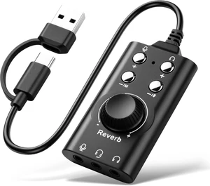 SinLoon USB Sound Card USBA & USBC to 3.5mm External Stereo Audio Adapter SinLoon USB Sound Card USBA & USBC to 3.5mm External Stereo Audio Adapter