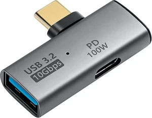 SinLoon USB C to USB 3.2 10Gbps Type C to USB A Female OTG Adapter and 100W PD Power Supply Adapter for Laptop Tablet Phone - Grey SinLoon USB C to USB 3.2 10Gbps Type C to USB A Female OTG Adapter and 100W PD Power Supply Adapter for Laptop Tablet Phone - Grey