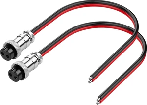 SinLoon 2 Pack GX16 2Pin Pigtails Electronic Cable Female Socket Wireable Molding Industrial Circular Round Receptacle Aviation Connectors 30CM/0.98Ft (2Pin) SinLoon 2 Pack GX16 2Pin Pigtails Electronic Cable Female Socket Wireable Molding Industrial Circular Round Receptacle Aviation Connectors 30CM/0.98Ft (2Pin)