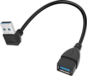 GELRHONR 0.2M 90° Up Angle USB 3.0 Extension Cable Type A Male to A Female GELRHONR 0.2M 90° Up Angle USB 3.0 Extension Cable Type A Male to A Female