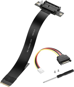 SinLoon M.2 M-Key PCI-E4.0 2280 NGFF to PCIe X4 Extender Cable M2 to PCI-E 4X Female Riser Cable for M2 2230 (M.2 180 Degree) SinLoon M.2 M-Key PCI-E4.0 2280 NGFF to PCIe X4 Extender Cable M2 to PCI-E 4X Female Riser Cable for M2 2230 (M.2 180 Degree)
