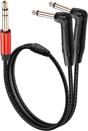 SinLoon 1/4 Inch 6.35mm TRS Stereo Y Splitter Cable 0.5M/1.6Ft SinLoon 1/4 Inch 6.35mm TRS Stereo Y Splitter Cable 0.5M/1.6Ft