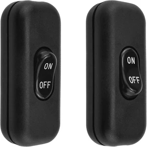 2Pcs Inline Cord Switch, AC 250V 6A On/Off Lamp Control Button, Black 2Pcs Inline Cord Switch, AC 250V 6A On/Off Lamp Control Button, Black
