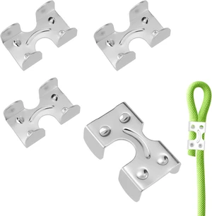 1/4 Inch Double Rope Clamp, 4Pcs Heavy Duty Loop Rope Clips 1/4 Inch Double Rope Clamp, 4Pcs Heavy Duty Loop Rope Clips