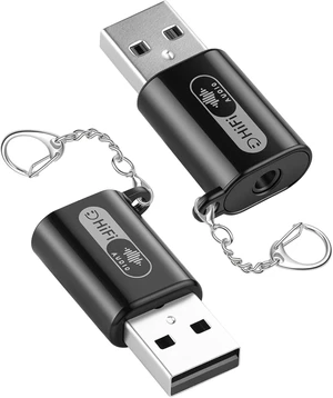 GELRHONR USB to 3.5mm TRRS Audio Adapter,External Sound Card 2Pack GELRHONR USB to 3.5mm TRRS Audio Adapter,External Sound Card 2Pack