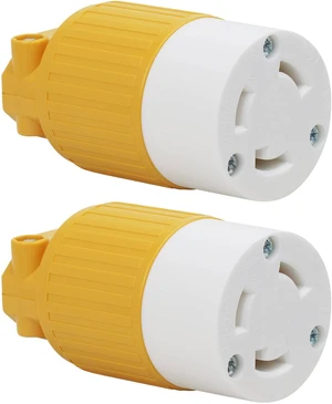 GELRHONR 2Pack ETL Listed NEMA L5-30R Generator Locking Connector, 125 Volt 30 Amp Twist Lock Receptacle, Straight Blade 30A Adapter Ends, 2-Pole 3-Wire Grounding (2 * L5-30R Connector) GELRHONR 2Pack ETL Listed NEMA L5-30R Generator Locking Connector, 125 Volt 30 Amp Twist Lock Receptacle, Straight Blade 30A Adapter Ends, 2-Pole 3-Wire Grounding (2 * L5-30R Connector)