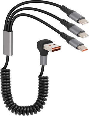 GELRHONR 66W Coiled Multi USB C Fast Charging Cable 90 Degree, Right Angle 3 in 1 USB A to Type C Y Splitter Cable for Phone, Tablet, Power Bank (A to 3C) GELRHONR 66W Coiled Multi USB C Fast Charging Cable 90 Degree, Right Angle 3 in 1 USB A to Type C Y Splitter Cable for Phone, Tablet, Power Bank (A to 3C)