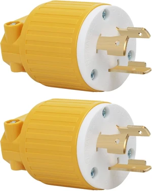 GELRHONR 2Pack ETL Listed NEMA L5-20P Generator Locking Plug, 125 Volt 20 Amp Twist Lock Plug, Straight Blade 20A Adapter Ends, 2-Pole 3-Wire Grounding (2 * L5-20P Plug) GELRHONR 2Pack ETL Listed NEMA L5-20P Generator Locking Plug, 125 Volt 20 Amp Twist Lock Plug, Straight Blade 20A Adapter Ends, 2-Pole 3-Wire Grounding (2 * L5-20P Plug)