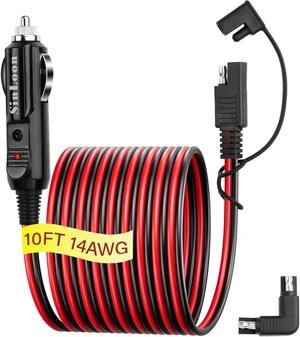 SinLoon 14AWG Cigarette Lighter SAE Battery Charger Cable 12V Car Cigarette Lighter Plug to Waterproof SAE Quick Release Adapter Extension with Fuse and LED Light(10FT,3 Meter) SinLoon 14AWG Cigarette Lighter SAE Battery Charger Cable 12V Car Cigarette Lighter Plug to Waterproof SAE Quick Release Adapter Extension with Fuse and LED Light(10FT,3 Meter)