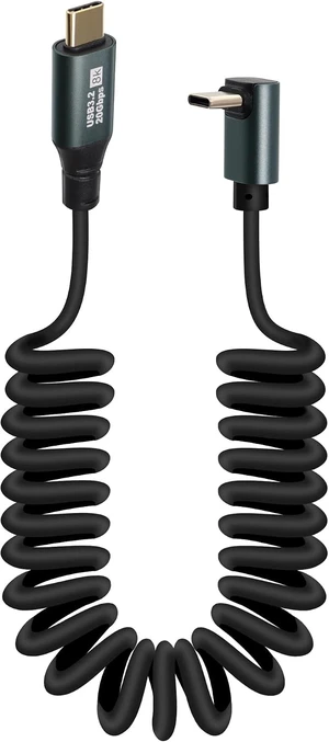 GELRHONR 90 Degree USB C to USB C Coiled Cable, USB 3.2 Gen 2 Spring Spiral Data Cable, Type-C Male to Male PD100W Fast Charging 20Gbps, 8K@60Hz for Laptop, VR, Phones and Camera GELRHONR 90 Degree USB C to USB C Coiled Cable, USB 3.2 Gen 2 Spring Spiral Data Cable, Type-C Male to Male PD100W Fast Charging 20Gbps, 8K@60Hz for Laptop, VR, Phones and Camera