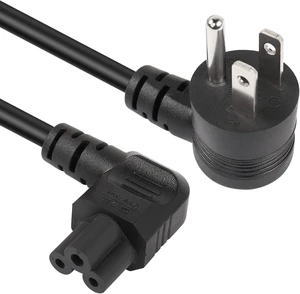 GELRHONR 90 Degrees 3 Prong AC to IEC320 C5 Power Cord,10A 125V Down Angle NEMA 5-15P to 3-Slot Mickey Mouse Universal Power Cable for Notebook Computers, TV, Monitors-4.9Ft (Black-Right C5) GELRHONR 90 Degrees 3 Prong AC to IEC320 C5 Power Cord,10A 125V Down Angle NEMA 5-15P to 3-Slot Mickey Mouse Universal Power Cable for Notebook Computers, TV, Monitors-4.9Ft (Black-Right C5)