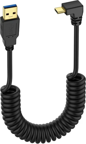 SinLoon USB Type C Coiled Cable 5Gbps Retractable 90 Degree USB3.0 to USB C Charging Cable and Data Transfer for Phone, Tablet, Other USB C Devices (M to D) SinLoon USB Type C Coiled Cable 5Gbps Retractable 90 Degree USB3.0 to USB C Charging Cable and Data Transfer for Phone, Tablet, Other USB C Devices (M to D)