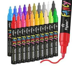 Paint Pens Paint Markers, 20 Colors Oil-Based Waterproof Paint Marker Pen Set, Never Fade Quick Dry And Permanent Paint Pens Paint Markers, 20 Colors Oil-Based Waterproof Paint Marker Pen Set, Never Fade Quick Dry And Permanent