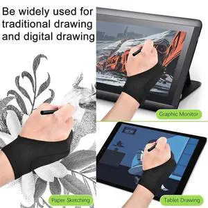 15 Pack Artist Gloves For Tablet Digital Drawing Glove Two Fingers Thicken Palm Rejection Glove For Graphics Pad (S) 15 Pack Artist Gloves For Tablet Digital Drawing Glove Two Fingers Thicken Palm Rejection Glove For Graphics Pad (S)