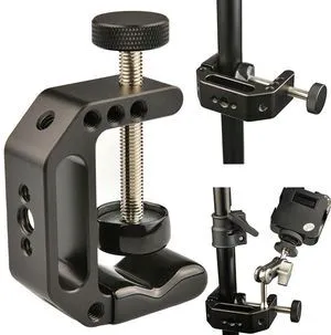 2 Pcs Support Small C Clamp with 1/4inch-20 & 3/8inch-16 Thread Hole Desk Clamps Aluminum Alloy for Desktop Mount Holder 2 Pcs Support Small C Clamp with 1/4inch-20 & 3/8inch-16 Thread Hole Desk Clamps Aluminum Alloy for Desktop Mount Holder