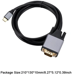 Type-C To VGA Adapter Aluminum Alloy USB 3.1 Type-C To VGA USB-C Cable Converter USB3.1 HD Screen Cord for MacBook Projector Type-C To VGA Adapter Aluminum Alloy USB 3.1 Type-C To VGA USB-C Cable Converter USB3.1 HD Screen Cord for MacBook Projector
