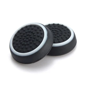 Silicone Thumb Stick Grip Cap Joystick Thumbsticks Caps Cover for PS4 Xbox One PS3 Xbox 360 PS2 Game Controllers (Black w/White) Silicone Thumb Stick Grip Cap Joystick Thumbsticks Caps Cover for PS4 Xbox One PS3 Xbox 360 PS2 Game Controllers (Black w/White)